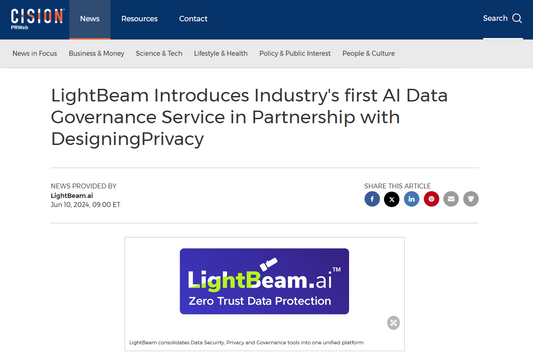 Press Release: LightBeam Introduces Industry's first AI Data Governance Service in Partnership with DesigningPrivacy